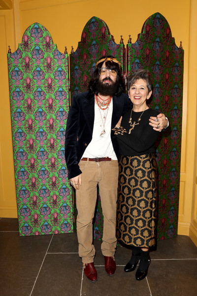 Alessandro Michele and Maria Luisa Frisa at the Gucci Garden opening in January 2018. 